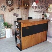 Comptoir de restaurant commercial industriel, mini bar, comptoir de café, caisse, bureau en métal et en bois