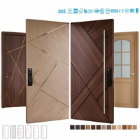 Porte d'entrée extérieure pivotante de luxe en bois massif américain, design moderne, antivol, serrure multipoints, garantie 5 ans, pour salon et hôtel