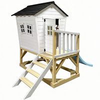 Maisonnette en bois écologique personnalisée pour jardin, avec toboggan et bac à sable, pour enfants