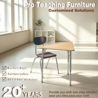 Verstellbares Modernes Dreieckiges Schüler-Schreibtisch-Stuhl-Set Langlebiger Schultisch mit Metallbeinen Ergonomische Klassenzimmermöbel für Kinder