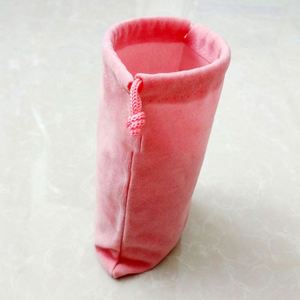 ถุงกำมะหยี่สีชมพูแบบมีเชือกสองเส้น สกรีนโลโก้ได้ สำหรับใส่เครื่องประดับ กระเป๋าใบเล็ก - Product Image 4