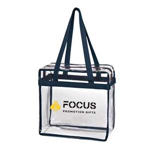 Bolsas Transparentes con Logotipo Personalizado, Bolsa de Mano Transparente Aprobada para Estadios con Cierre de Cremallera, Impermeable, Reutilizable, de PVC, Cruzada - Product Image 5