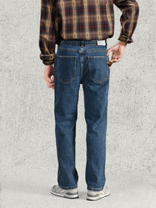 <span class=keywords><strong>กางเกง</strong></span><span class=keywords><strong>ยีน</strong></span><span class=keywords><strong>ส์</strong></span>ผู้ชายคุณภาพสูงแบบลำลอง รุ่นใหม่สำหรับฤดูใบไม้ร่วง สีน้ำเงินฟอกกลาง ทรงตรงแบบมาตรฐาน ผ้ายืด - Product Image 2