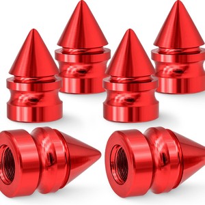 Bouchons de valve en alliage d'aluminium, en forme de cône, rouges, pour pneus sans chambre à air de voiture et moto, noir, bleu, or, argent, vert, violet, bleu ciel - Product Image 4
