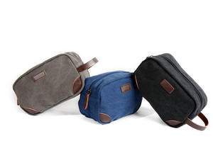 Custom LOGO Adult <b>Mens</b> Black Waxed Canvas Cosmetic <b>Toiletry</b> <b>Bag</b> Custom Washed Canvas Travel <b>Toiletry</b> <b>Bag</b> for <b>Men</b> - Product Image 6