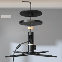 Support de projecteur de plafond réglable de 15 à 45 cm avec passage de câbles interne, capacité de 10 kg, compatible avec le projecteur X50 ultra TITAN NOIR