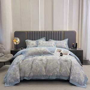 綿植物花柄デジタル印刷ワイドエッジ4個300tc環境にやさしい寝具セット - Product Image 3