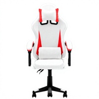 Chaise de jeu ergonomique minimaliste moderne en cuir PU avec dossier ailé réglable en hauteur, accoudoirs inclinables et pivotants