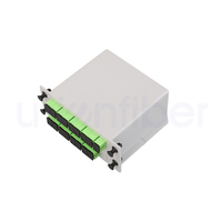 Alta calidad FTTH fibra óptica 1X8 1X16 PLC Splitter Lgx Box Cassette tipo de inserción de tarjeta con conector SC APC/UPC