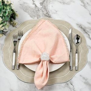 Ensemble de sets de table en similicuir festonné brodé, résistants à la chaleur, en <span class=keywords><strong>vinyle</strong></span>, réversibles, pour la décoration de la <span class=keywords><strong>cuisine</strong></span> et de la salle à manger - Product Image 5