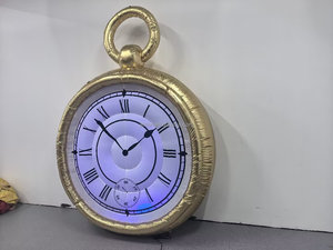 Horloge Gonflable Dorée Thème <span class=keywords><strong>Alice</strong></span> <span class=keywords><strong>au</strong></span> <span class=keywords><strong>Pays</strong></span> <span class=keywords><strong>des</strong></span> <span class=keywords><strong>Merveilles</strong></span> pour <span class=keywords><strong>Décoration</strong></span> de Scène et Publicité - Product Image 2