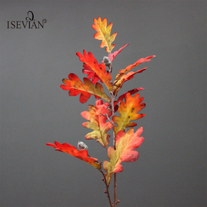 ISEVIAN Inverno Impianto Acorn foglia Artificiale Foglie Rosse con Bacche per la Cerimonia Nuziale - Product Image 6