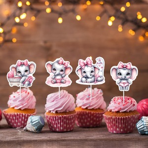 Moderno rosa elefante piccola targa torta di vendita calda Baby Shower festa decorazione per il <span class=keywords><strong>compleanno</strong></span> della ragazza - Product Image 3