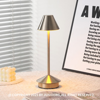 Lampe de table LED créative haut de gamme en métal, rechargeable, en forme de I, pour chambre, restaurant, bureau