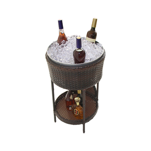 promotional metal vintage rattan small plastic for restaurants wine stand ice bucket