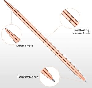 Bolígrafo de tinta negra con giro de Metal para estudiantes y profesores, bolígrafo metálico delgado de escritura, suministros de oficina y escuela para el hogar - Product Image 3