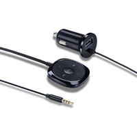 Kit voiture Bluetooth BC20 haut-parleur mains libres chargeur de voiture USB Bluetooth avec 5V 2.1A lecteurs MP3 / MP4 universels en plastique noir
