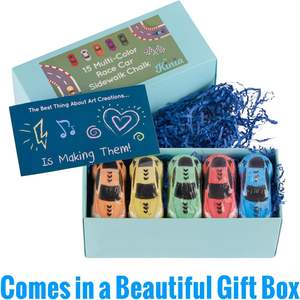 Craie géante multicolore lavable <span class=keywords><strong>pour</strong></span> trottoir, en forme de <span class=keywords><strong>voiture</strong></span> de course, avec boîte cadeau - Product Image 3