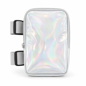 Holographic PU Thigh Bag Unisex Waterproof Zipper Closure Multi Color <b>Box</b> Shape Daily Use Phone Bag - Product Image 5