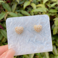 1 paire de clous d'oreille plaqués or 18 carats en cuivre zircon en forme de cœur de style classique rétro moderne