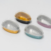 Moule en aluminium jetable pour tartelette au fromage triangulaire de 100 ml, petit gâteau, dessert, boîte d'emballage en aluminium, gobelet à pâtisserie en aluminium avec couvercle