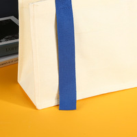 Sac fourre-tout en toile personnalisé en gros avec poignée colorée, sac d'épicerie promotionnel réutilisable pour femmes et hommes, logo imprimé