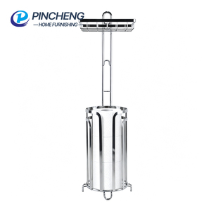 Support de rangement vertical pour <span class=keywords><strong>papier</strong></span> <span class=keywords><strong>toilette</strong></span> en fil de fer chromé avec étagère supérieure pour salle de bain - Product Image 1