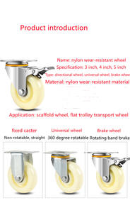 <span class=keywords><strong>3</strong></span> Zoll Flache Universalrollen Trolley-Flachrollen Kugelrollen - Product Image 5