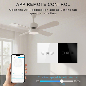 Interrupteur intelligent WiFi/Zigbee pour ventilateur, réglage progressif <span class=keywords><strong>de</strong></span> <span class=keywords><strong>la</strong></span> vitesse, contrôle vocal/application/tactile 3 voies, compatible Alexa et Google Assistant - Product Image 3