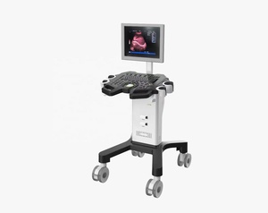 Système d'échographie diagnostique numérique complet noir et blanc sur chariot, conçu pour les animaux de compagnie, Dawei DW-350 - Product Image 1