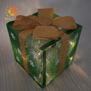 ANPU <span class=keywords><strong>2022</strong></span> Vente Flash : Boîtes Cadeaux Lumineuses d'Extérieur 3 Pièces avec Mini Guirlandes Pré-Éclairées pour Décorations de <span class=keywords><strong>Noël</strong></span>, Fêtes et Jardins - Product Image 5