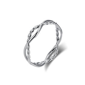 Double Strand Braided Titanium Steel <b>Ring</b> Geometric Design Unisex Fashion Jewelry Gift Gold Silver Color - Product Image 5