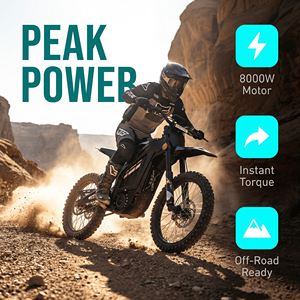 Bicicleta Eléctrica de 19 Pulgadas con Llantas Gruesas y Frenos de Disco para Adultos, 8000W de Potencia, Todoterreno, Batería de Litio de 72V 36Ah, Motocicleta Eléctrica <span class=keywords><strong>MTB</strong></span> - Product Image 1