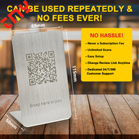Support de Table Personnalisé en Acier Inoxydable Gravé au Laser, Étanche, avec Code QR pour Menu Numérique et Avis Google, Support NFC Vierge