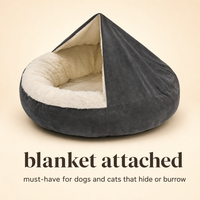 Lit pour chat à capuche en velours pelucheux avec couverture intégrée, lit pour chien en fausse fourrure Sherpa, lavable en machine, OEM ODM