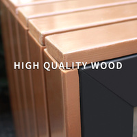 Mobilier urbain moderne banc de jardin banc en acier inoxydable sièges de parc jardin en bois patio extérieur bancs en acier inoxydable