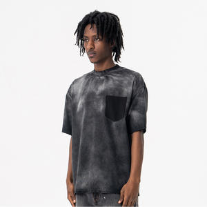 Vintage été lavage à l'acide soleil fondu tricoté respirant T-Shirt 100% coton surdimensionné solide motif numérique OEM Service disponible - Product Image 1