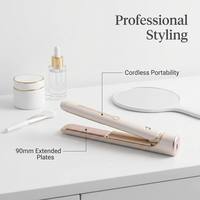 Brosse lissante pour cheveux longue 290 mm, revêtement céramique, 4 niveaux de chaleur, arrêt automatique, lisseur sans fil pour cheveux naturels, qualité salon