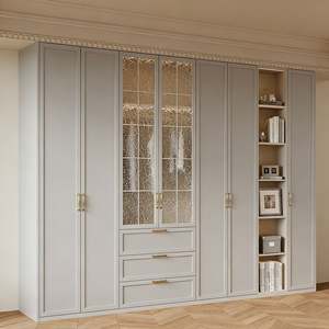 Armoire sur mesure de grande taille, placard complet pour la chambre à coucher, rangement en bois grainé, portes coulissantes contemporaines pour les intérieurs de maisons familiales - Product Image 1