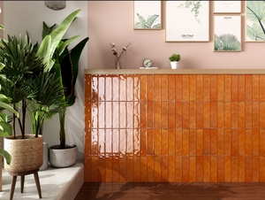 75x300mm 지하철 타일 황금 노란색 광택 및 방수 욕실 및 주방 3x12 인치 세라믹 잉크젯 지하철 타일 공장 직접 - Product Image 5