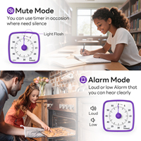 Minuteur visuel silencieux Yunbaoit pour la gestion du temps en classe, horloge de compte à rebours de 60 minutes pour enfants et adultes