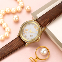 Montre à Quartz de Luxe Simple avec Bracelet en Cuir, Boîtier en Acier Inoxydable, Cadran en Verre, Aiguilles, Style Affaires et Charme Tendance