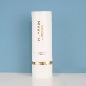 白い空の日焼け止めクリーム化粧品Peプラスチックソフトスクイーズプラスチック包装チューブ楕円形フラットローションクレンザーチューブ - Product Image 3