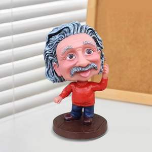 Figurine bobblehead en résine en forme d'Einstein, ornement de personnage créatif pour la décoration de voiture et de maison - Product Image 4
