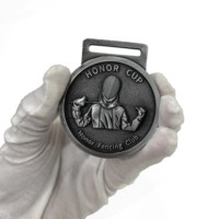 Médailles sportives modernes personnalisées en métal, alliage de zinc, or, argent, bronze, médaille d'escrime 3D avec ruban, logo et couleur personnalisés