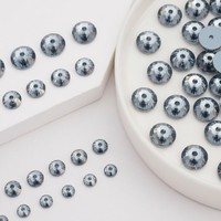Perles de strass à coudre en résine époxy saphir indien 6 mm, trou central, dos plat, pour attrape-rêves et fournitures de bijoux