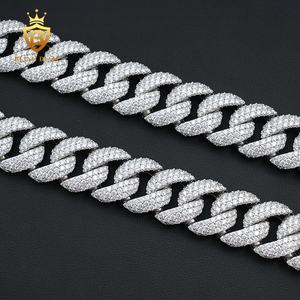 Collar de Cadena Cubana con Diamantes VVS Iced Out de 18MM, Estilo Único y Elegante, a Precio de Fábrica al Por Mayor, con Stock Local en EE. UU. - Product Image 4