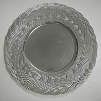 Assiettes de présentation de luxe en plastique PP doré et argenté, durables, à motif personnalisé, pour plats de poisson, pour la maison, les fêtes, les événements et les mariages, Fujian