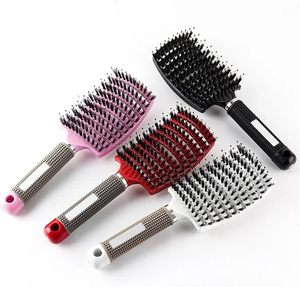 Peigne de massage du cuir chevelu pour femmes, brosse à cheveux en nylon à poils, brosse à démêler les cheveux bouclés pour salon de coiffure - Product Image 2