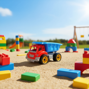 Camion à benne basculante en plastique rouge 28 cm pour les enfants de 2 à 4 ans Jouet à pousser pour s'amuser - Product Image 3